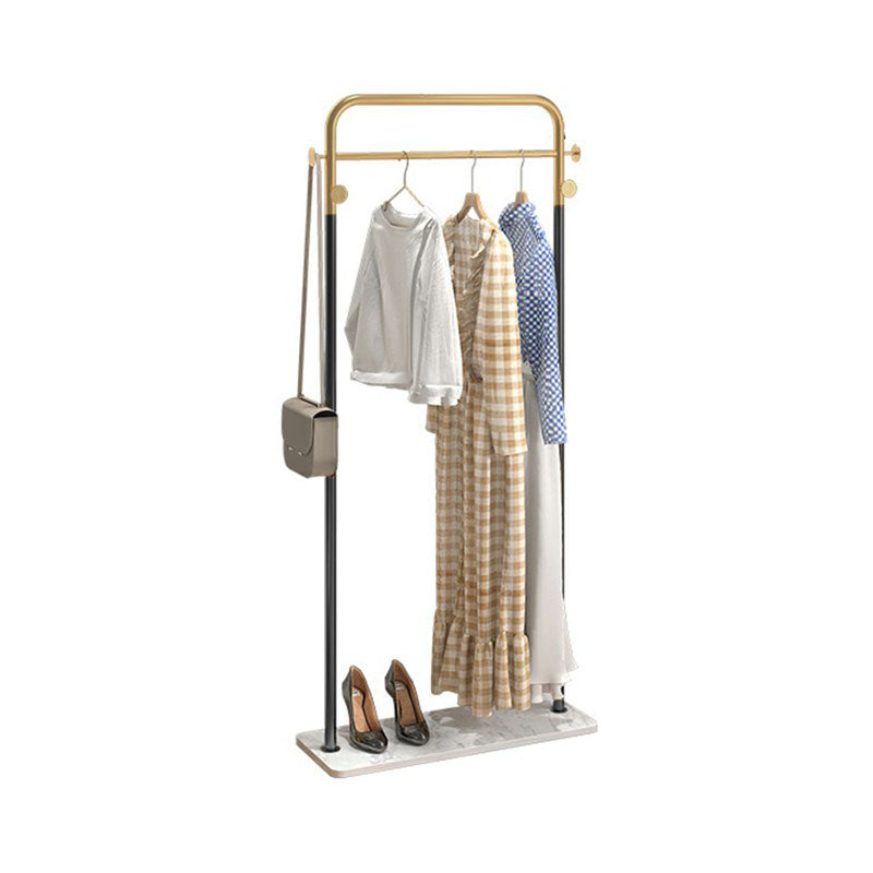 Modern Coat Rack Metal Framed Hanging Rail and 4 Hooks Hall Stand