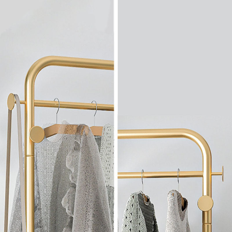 Modern Coat Rack Metal Framed Hanging Rail and 4 Hooks Hall Stand