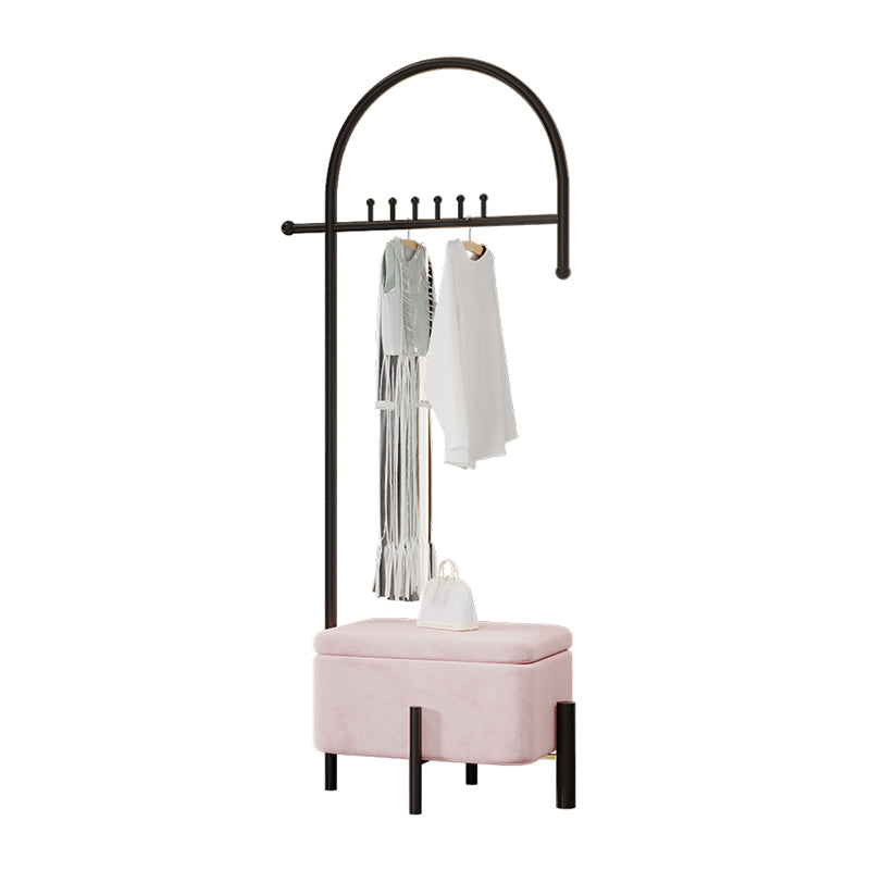 Luxurious Metallic Coat Hanger Free Standing Coat Rack with Flip Box