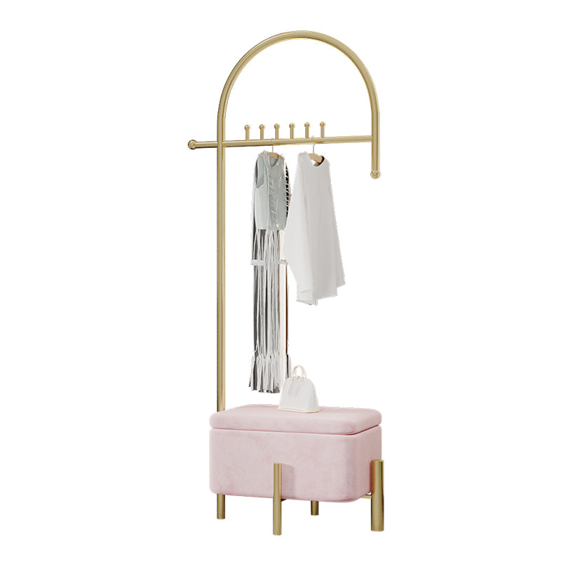 Luxurious Metallic Coat Hanger Free Standing Coat Rack with Flip Box