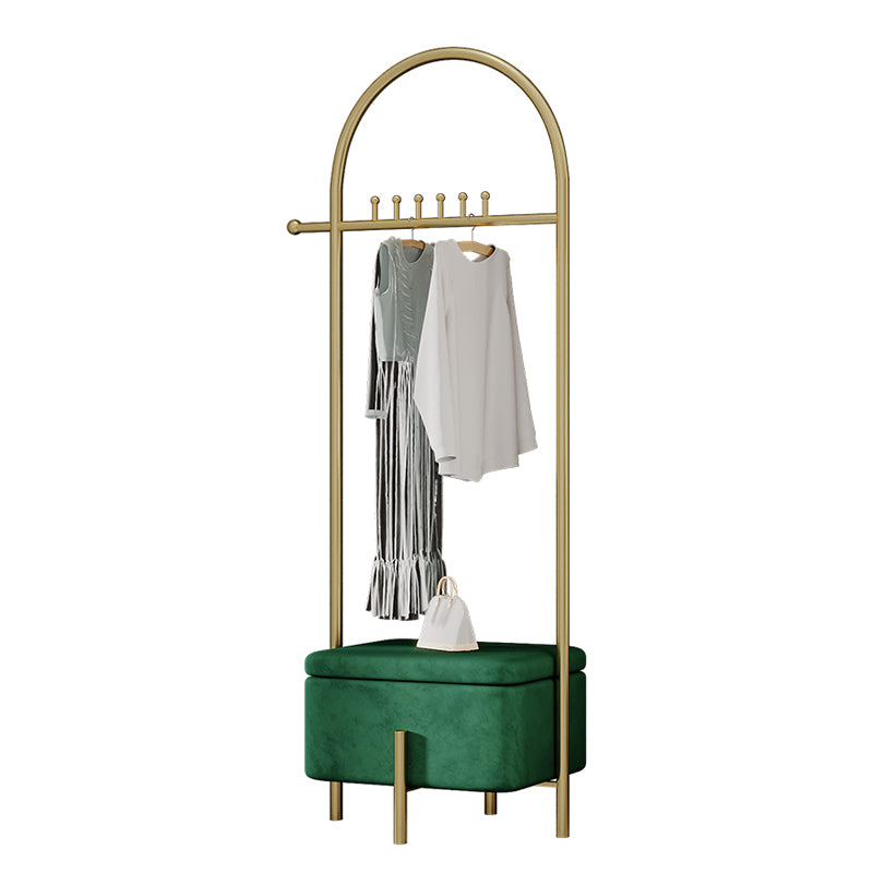 Luxurious Metallic Coat Hanger Free Standing Coat Rack with Flip Box