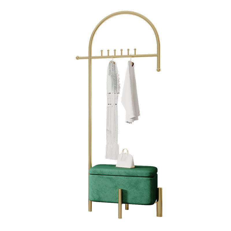 Luxurious Metallic Coat Hanger Free Standing Coat Rack with Flip Box