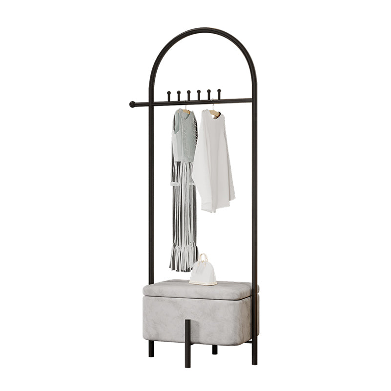 Luxurious Metallic Coat Hanger Free Standing Coat Rack with Flip Box