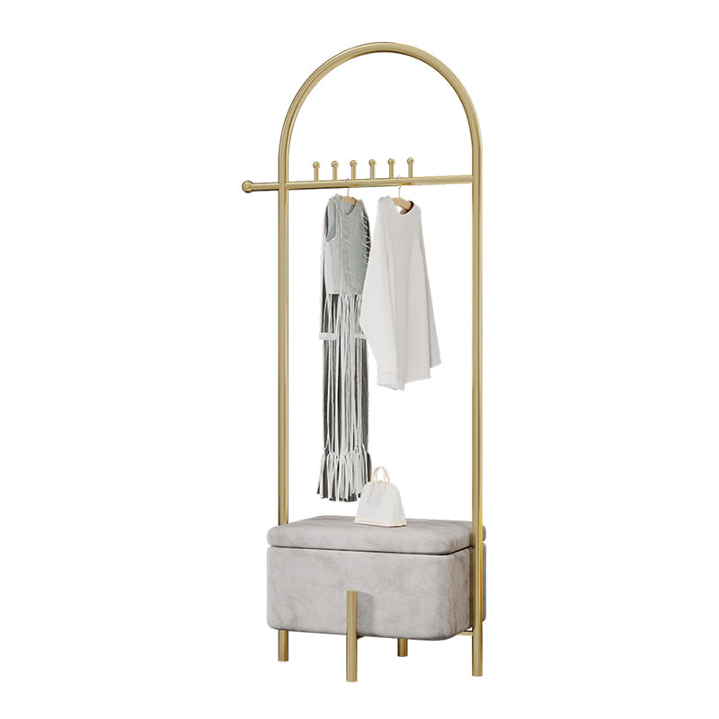 Luxurious Metallic Coat Hanger Free Standing Coat Rack with Flip Box