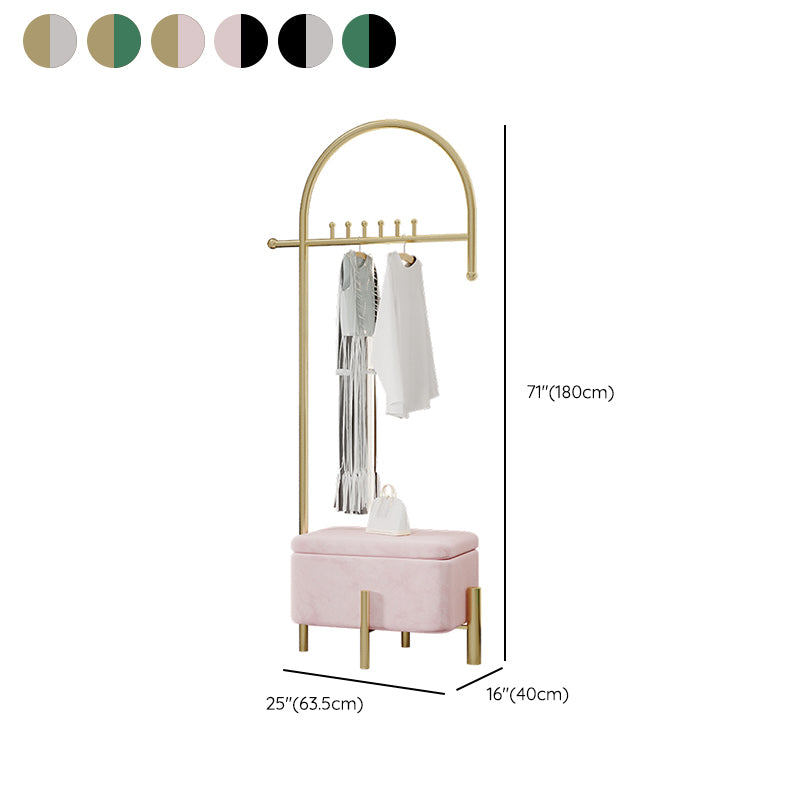 Luxurious Metallic Coat Hanger Free Standing Coat Rack with Flip Box