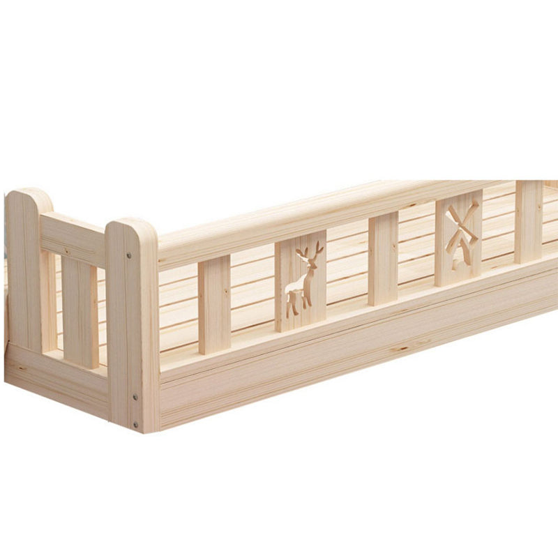 Glam Nursery Crib with Guardrail Washed Natural Wood Nursery Bed