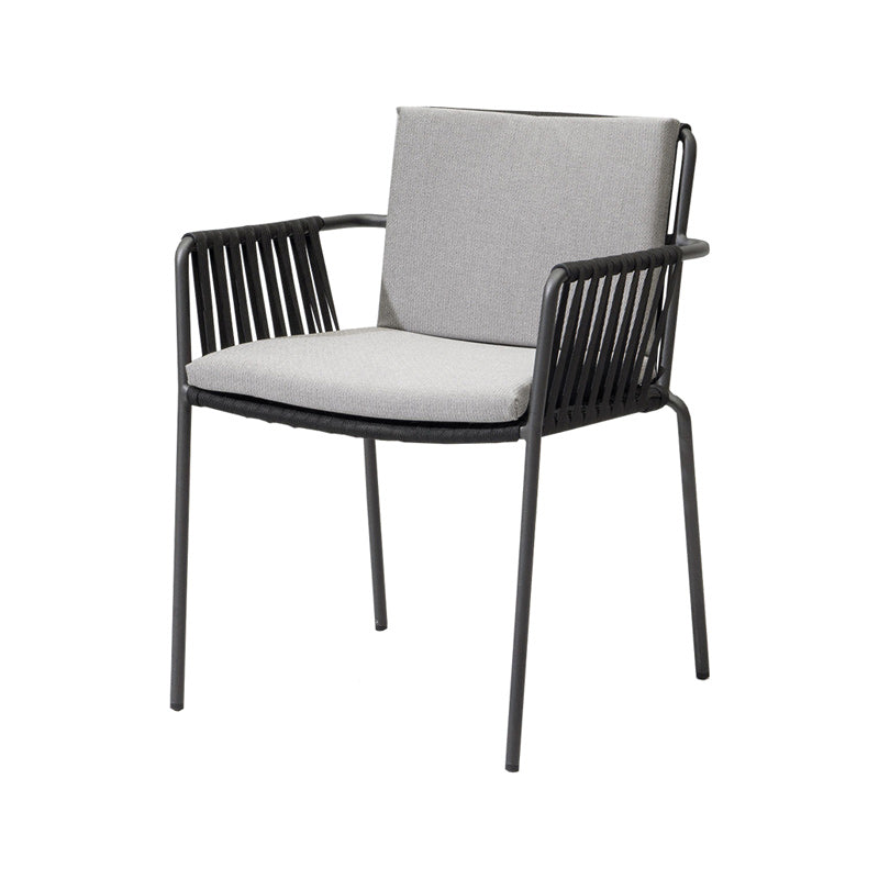 Industrial Outdoors Dining Chairs with Aluminum Base and Water Repellent Finish Cushion