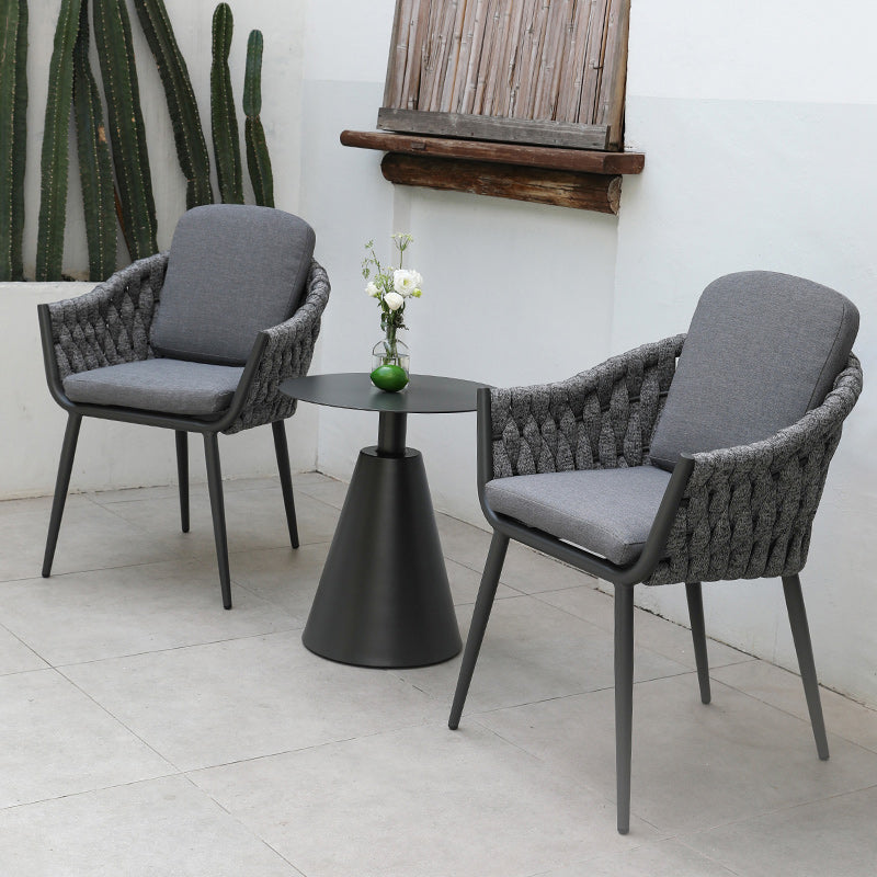 Contemporary Outdoors Dining Chairs with Removable Water Repellent Finish Cushion