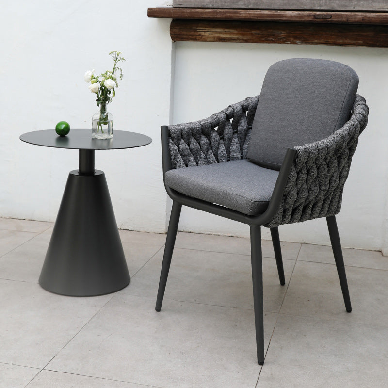 Contemporary Outdoors Dining Chairs with Removable Water Repellent Finish Cushion