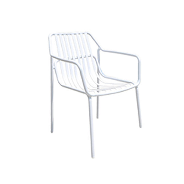 Contemporary Aluminum Dining Armchair Stacking Chairs 32.28" High