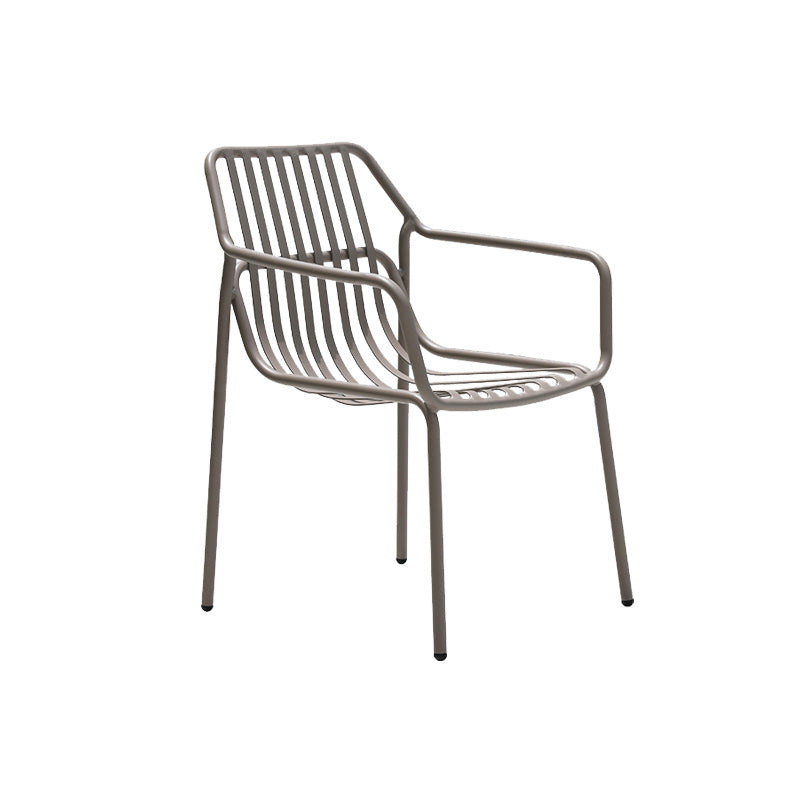 Contemporary Aluminum Dining Armchair Stacking Chairs 32.28" High