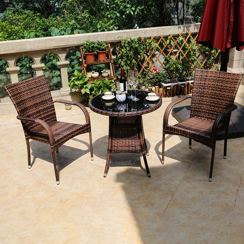 Tropical Brown Outdoors Dining Chairs 21.65" L X 20.86" W X 33.46" H