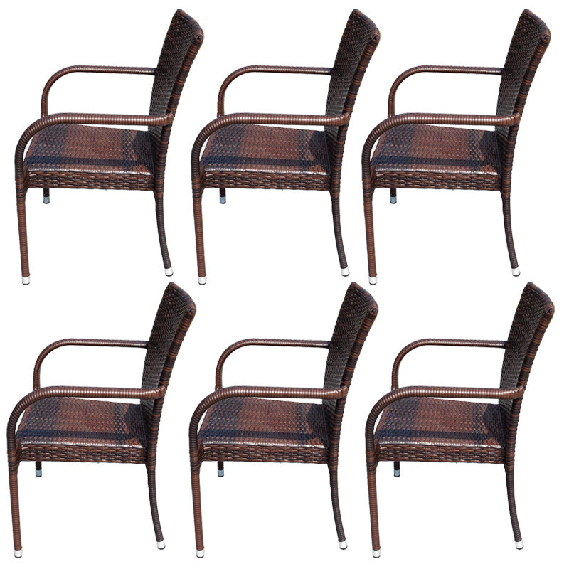 Tropical Brown Outdoors Dining Chairs 21.65" L X 20.86" W X 33.46" H