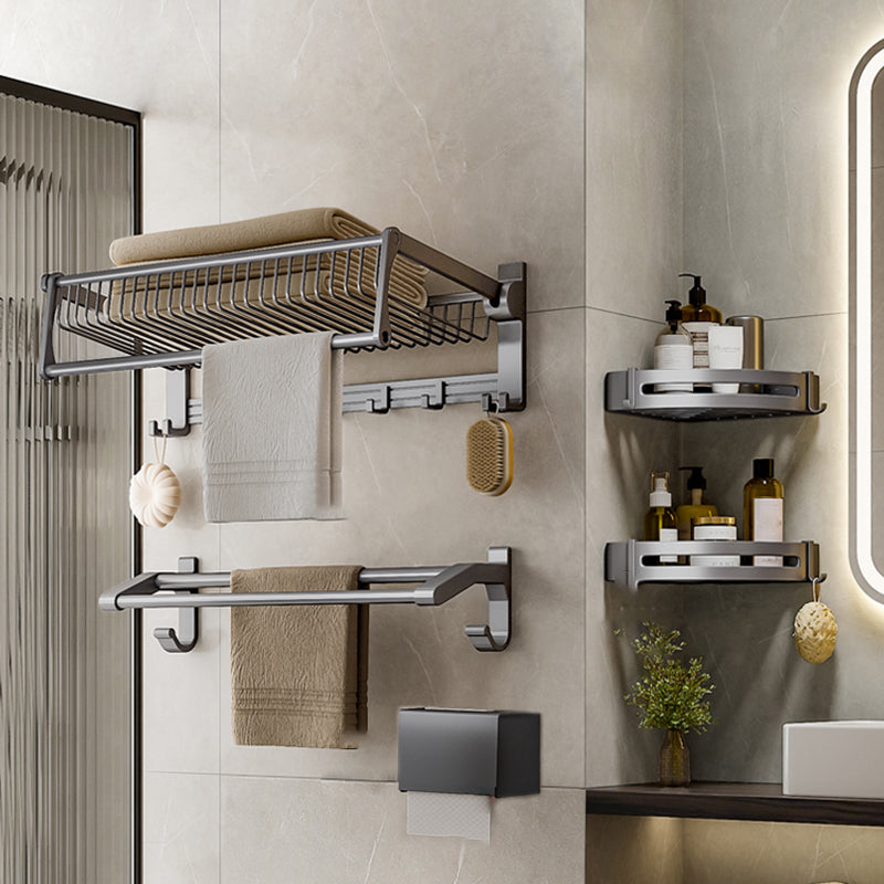 Modern Grey Bathroom Set Paper Holder Bath Shelf Bathroom Hardware Set