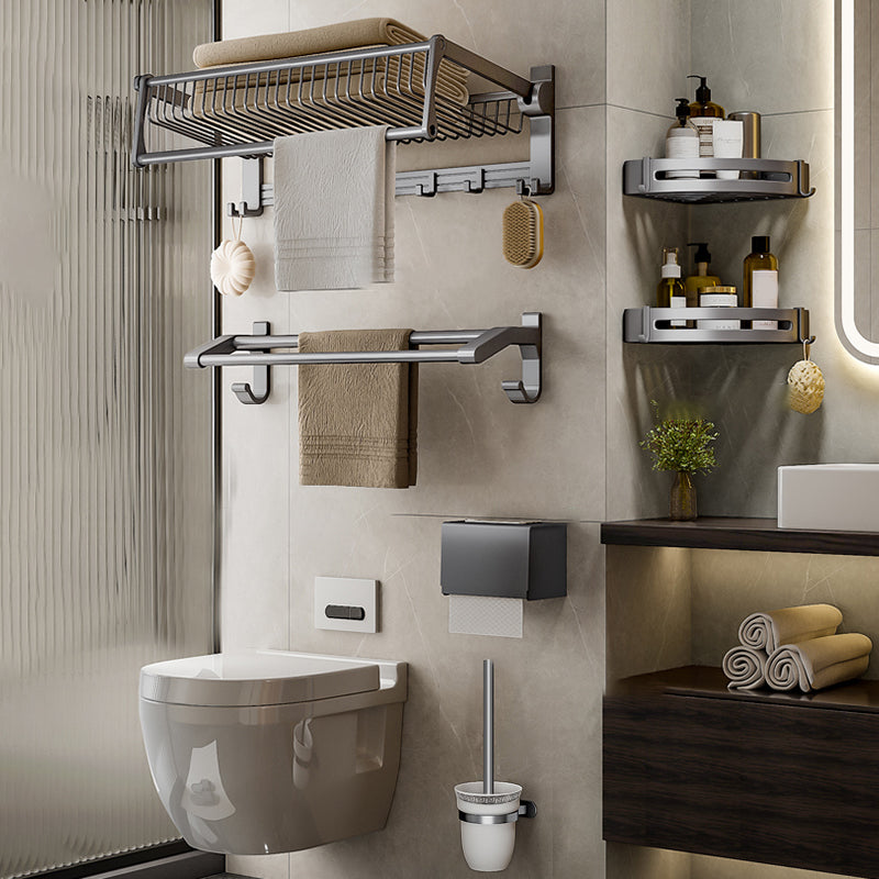 Modern Grey Bathroom Set Paper Holder Bath Shelf Bathroom Hardware Set