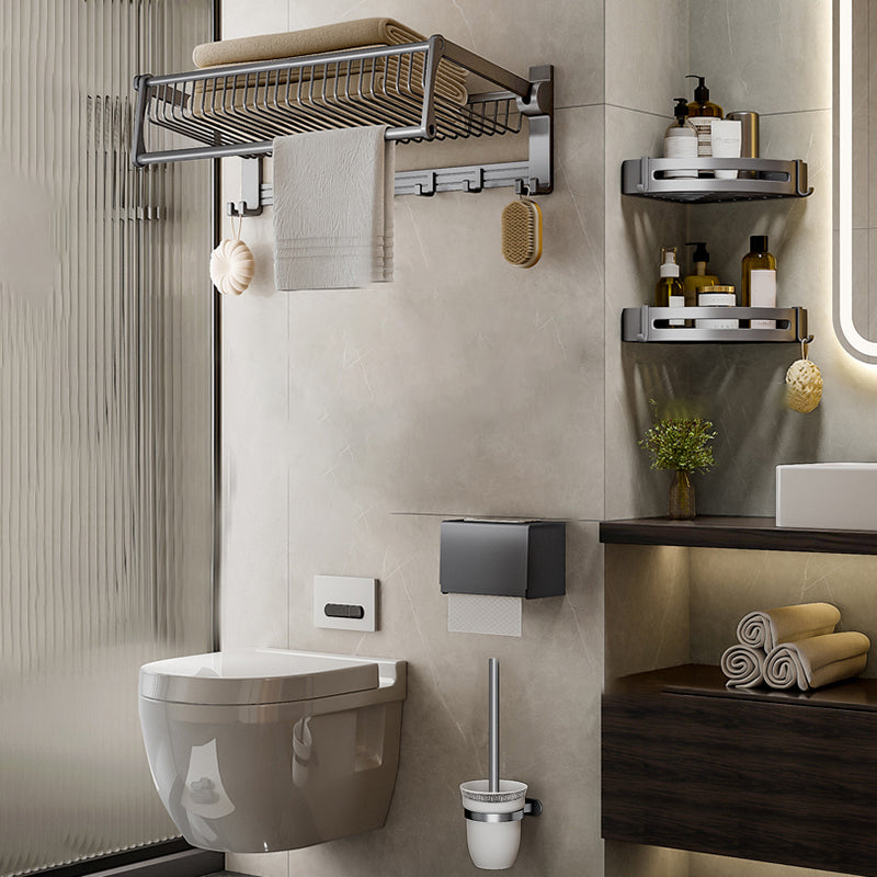 Modern Grey Bathroom Set Paper Holder Bath Shelf Bathroom Hardware Set