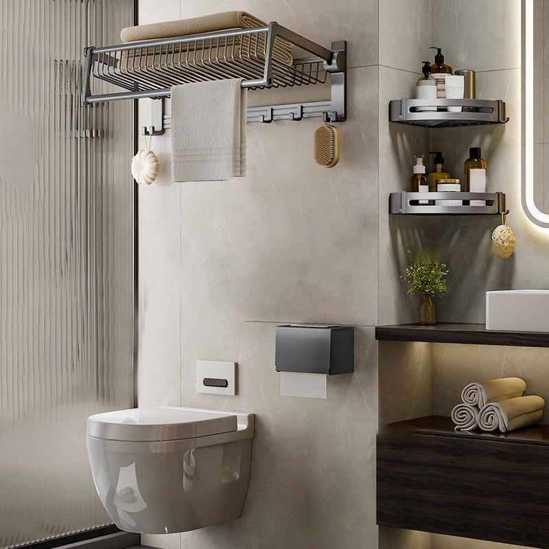 Modern Grey Bathroom Set Paper Holder Bath Shelf Bathroom Hardware Set