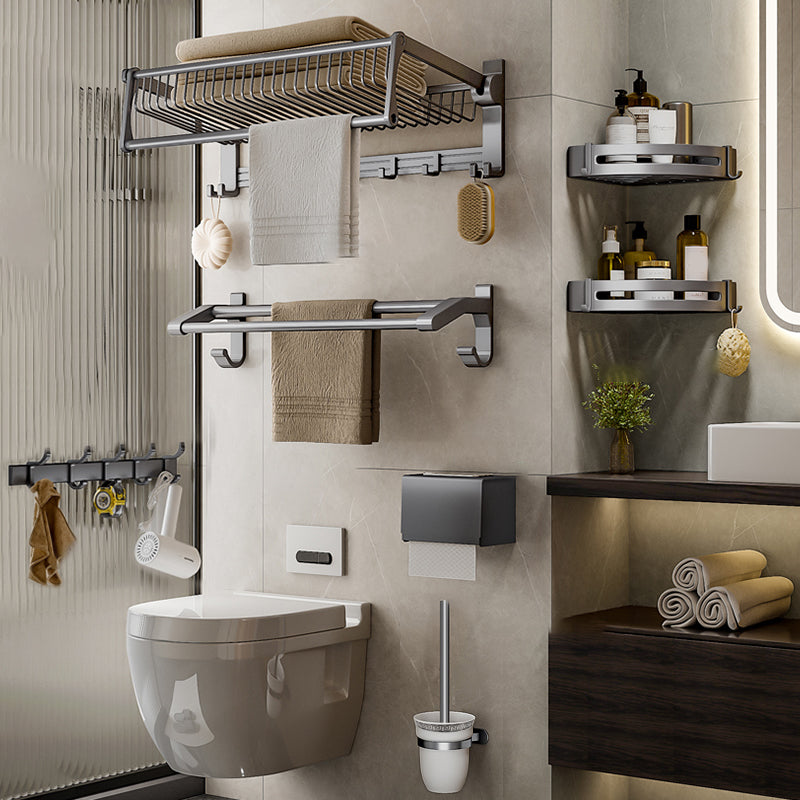 Modern Grey Bathroom Set Paper Holder Bath Shelf Bathroom Hardware Set