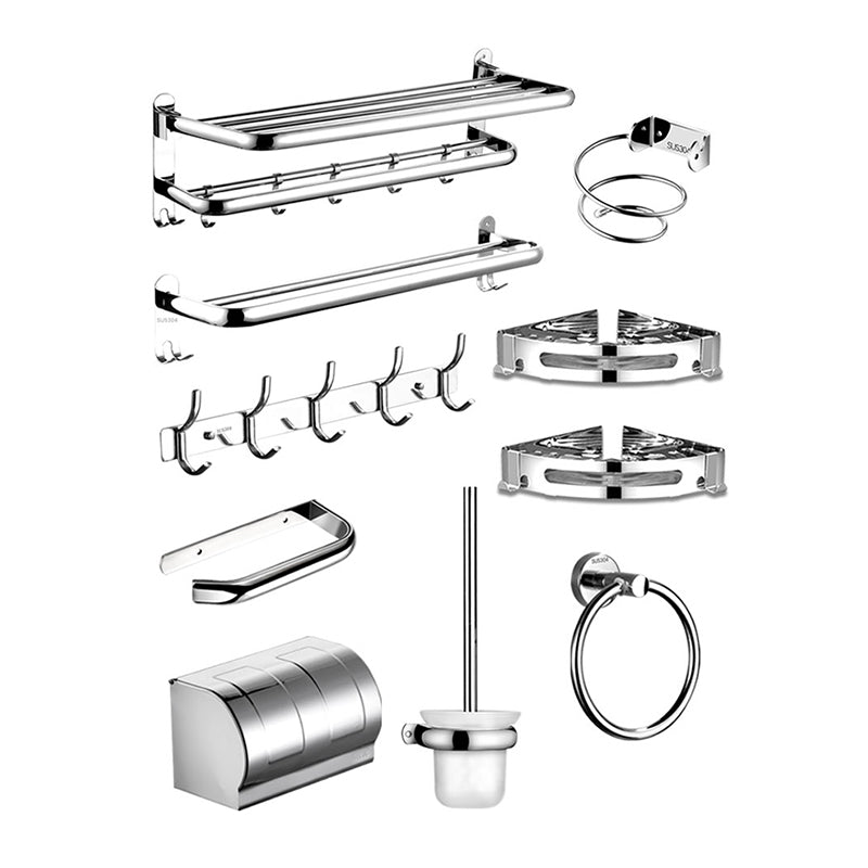 Modern Bathroom Accessory Kit Stainless Steel Towel Bar Bath Shelf Bathroom Set