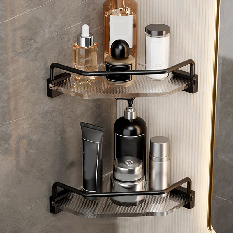 Black Finish Bathroom Set Metallic & Acrylic Bathroom Hardware Set in Stainless Aluminum