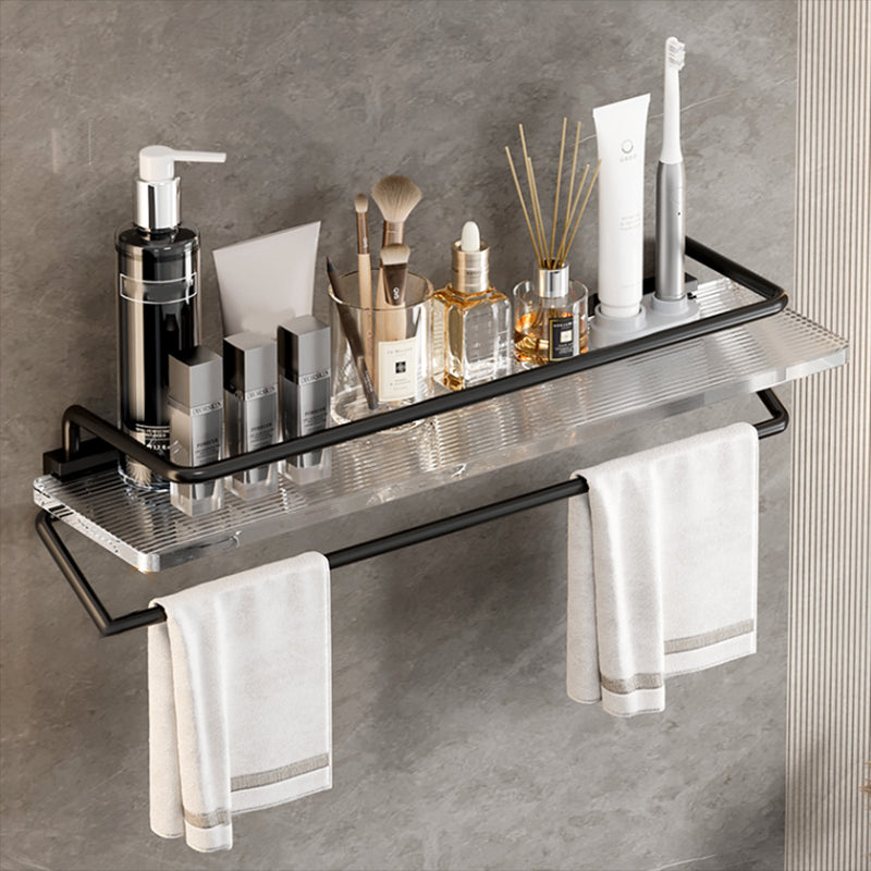 Black Finish Bathroom Set Metallic & Acrylic Bathroom Hardware Set in Stainless Aluminum