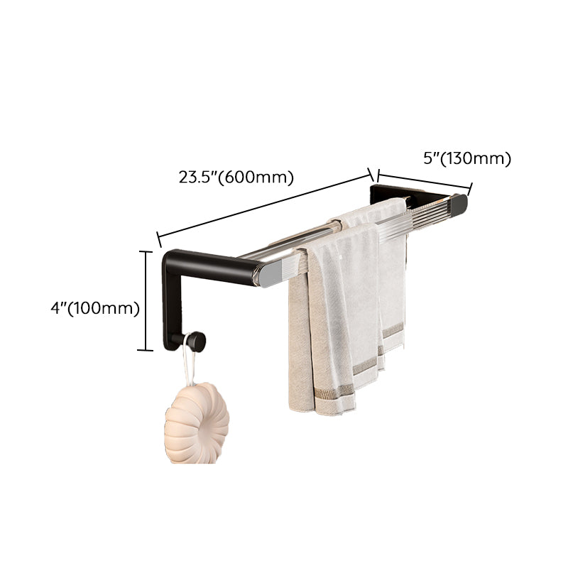 Black Finish Bathroom Set Metallic & Acrylic Bathroom Hardware Set in Stainless Aluminum