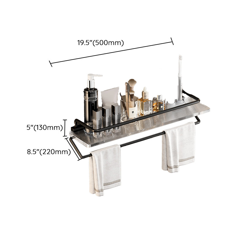 Black Finish Bathroom Set Metallic & Acrylic Bathroom Hardware Set in Stainless Aluminum