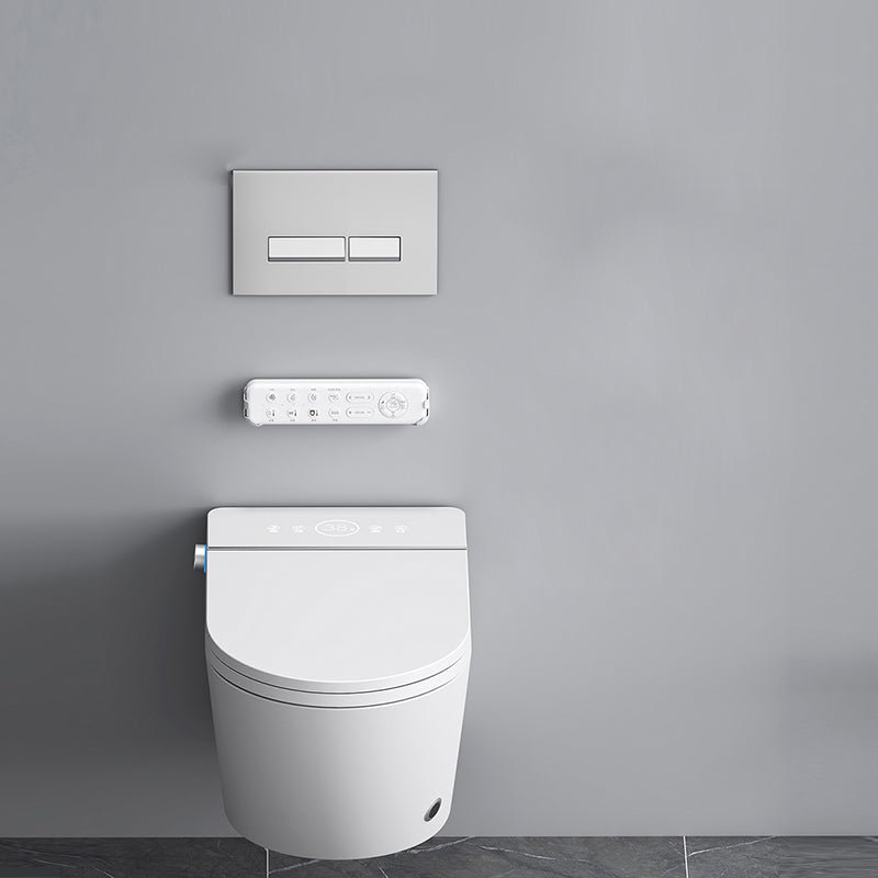 Smart Elongated Toilet with Heated Seat Antimicrobial Wall Mounted Bidet