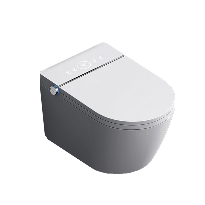 Smart Elongated Toilet with Heated Seat Antimicrobial Wall Mounted Bidet