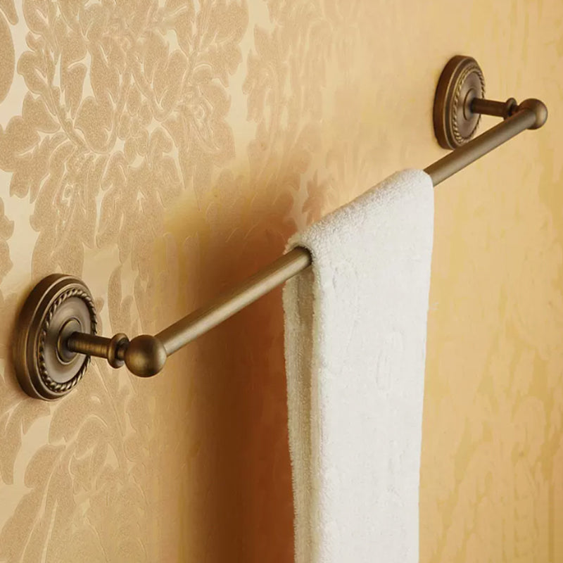 Distressed Brass Traditional Bathroom Set with Bath Shelf/Paper Holder & Towel Bar