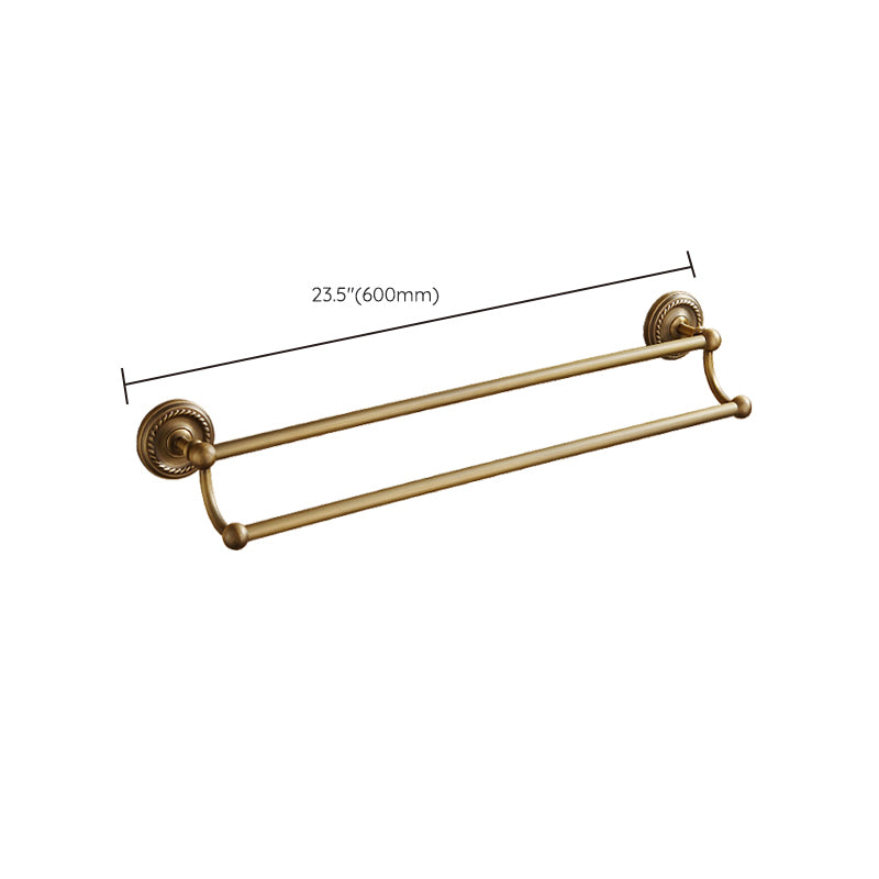 Distressed Brass Traditional Bathroom Set with Bath Shelf/Paper Holder & Towel Bar