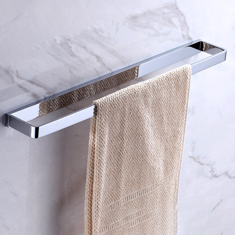 Chrome Brass Moderne Bathroom Accessory Set with Towel Bar/ Ring/Paper Holder & Robe Hook