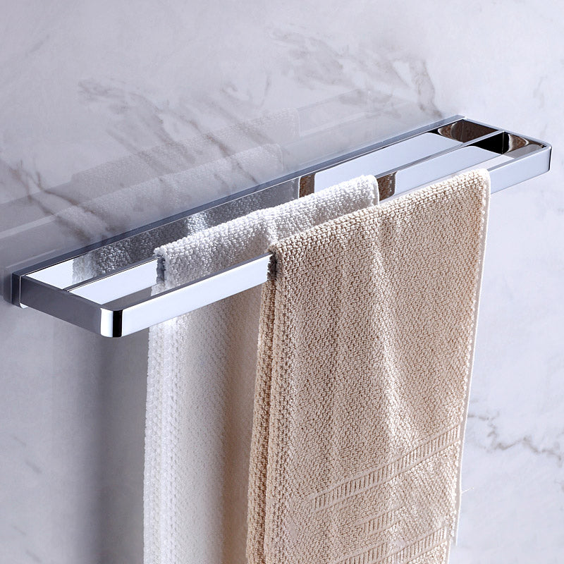 Chrome Brass Moderne Bathroom Accessory Set with Towel Bar/ Ring/Paper Holder & Robe Hook