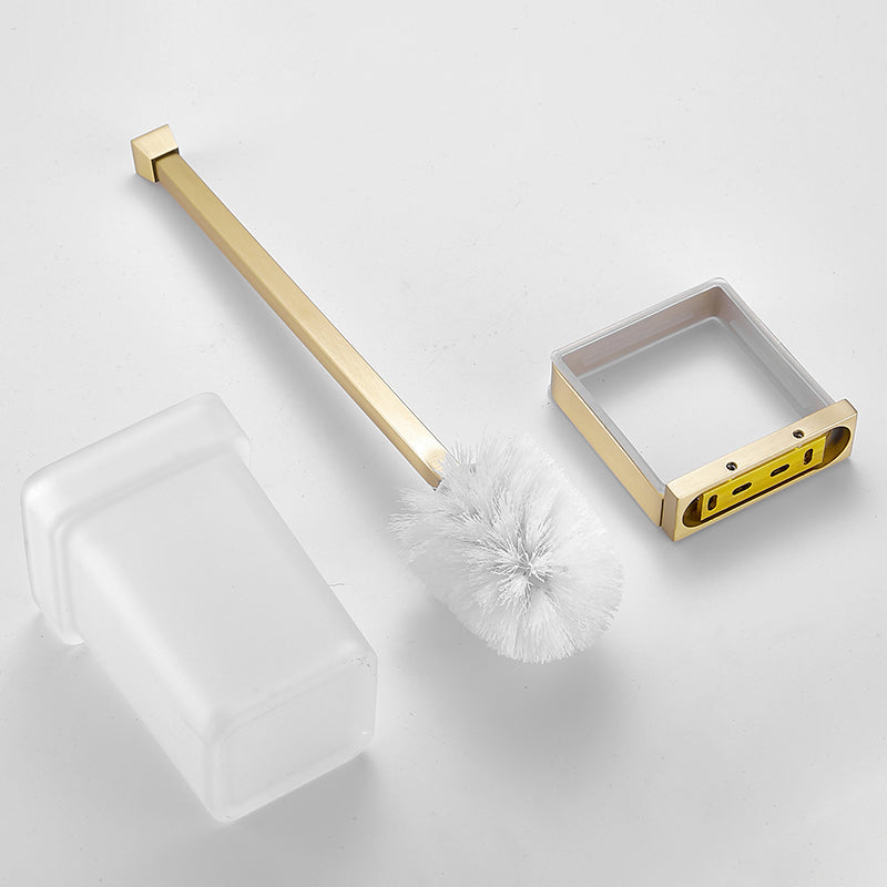 Brushed Brass Bathroom Hardware Set Retro Golden Bathroom Accessory Kit