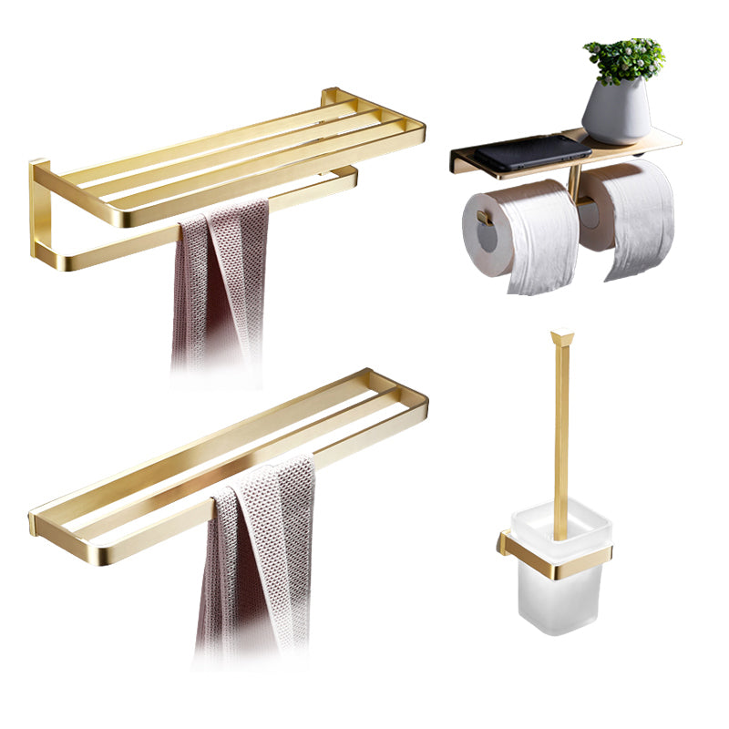 Brushed Brass Bathroom Hardware Set Retro Golden Bathroom Accessory Kit