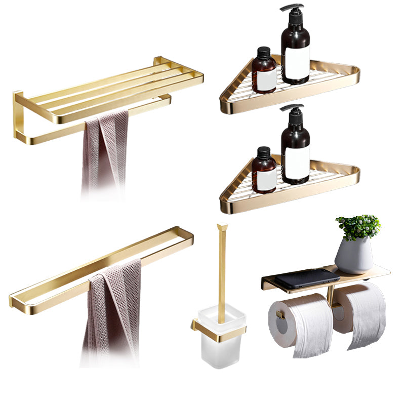 Brushed Brass Bathroom Hardware Set Retro Golden Bathroom Accessory Kit