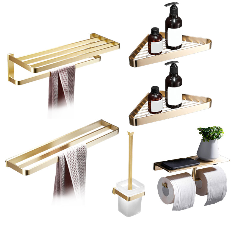 Brushed Brass Bathroom Hardware Set Retro Golden Bathroom Accessory Kit