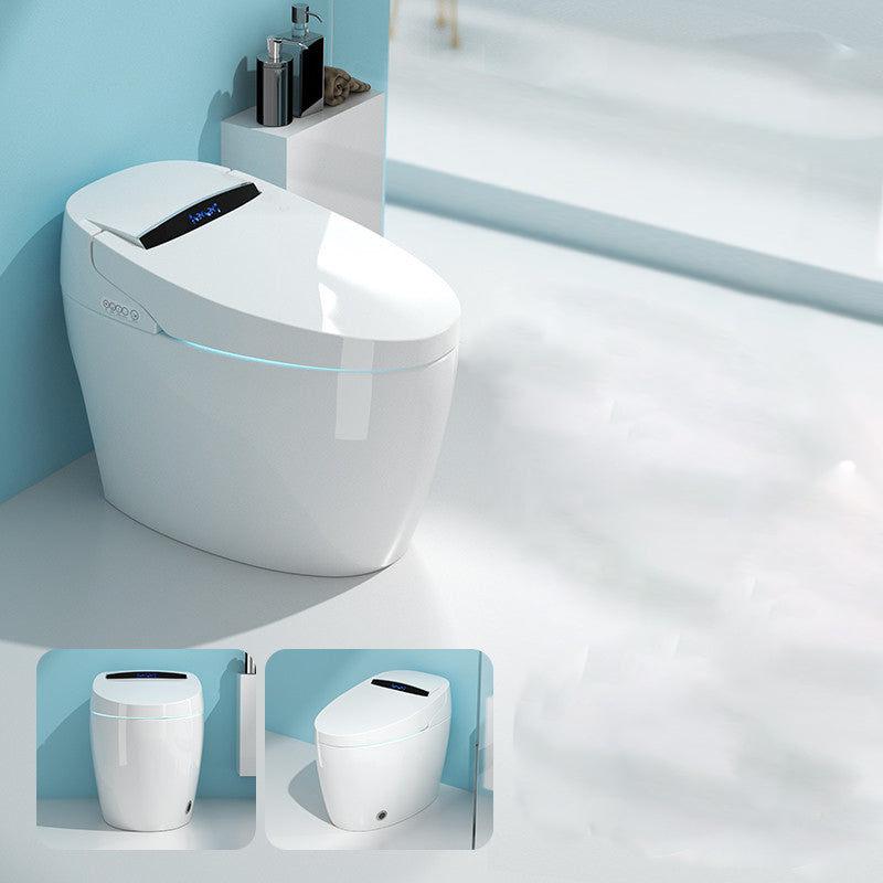 Heated Seat Floor Standing Bidet in White Smart Horizontal Toilet