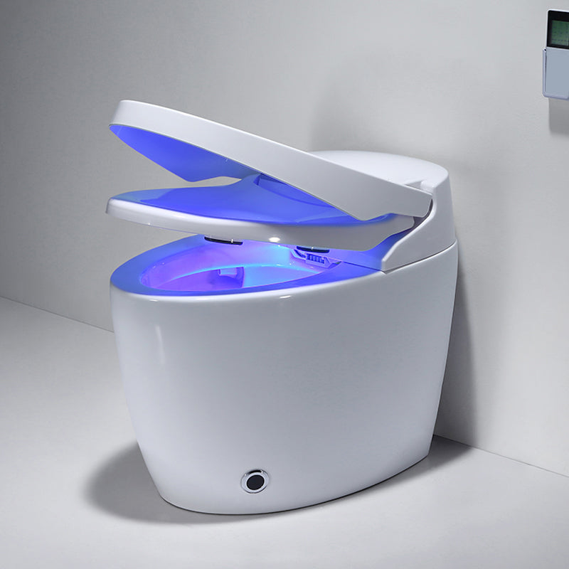 Heated Seat Floor Standing Bidet in White Smart Horizontal Toilet