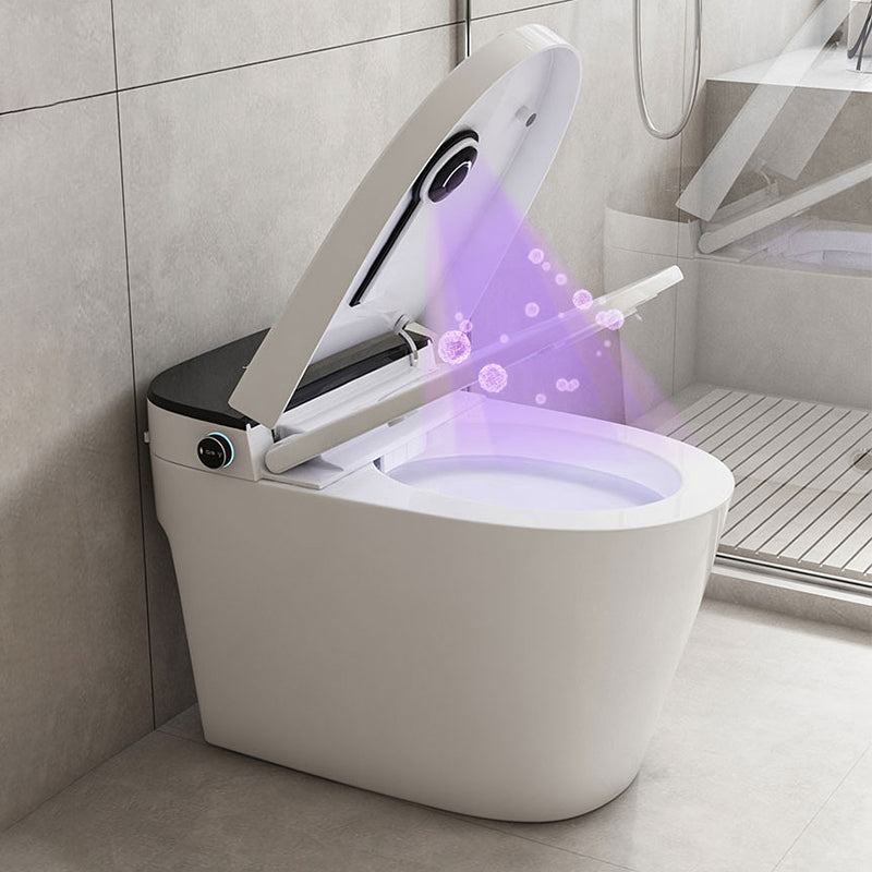 Heated Seat Floor Standing Bidet in White Smart Horizontal Toilet