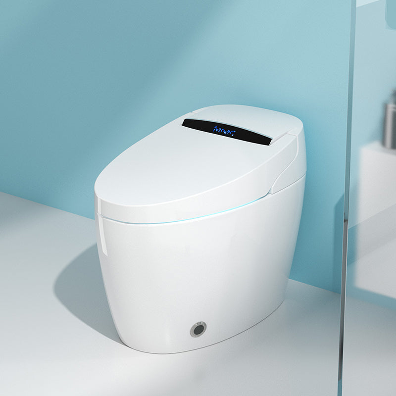 Heated Seat Floor Standing Bidet in White Smart Horizontal Toilet