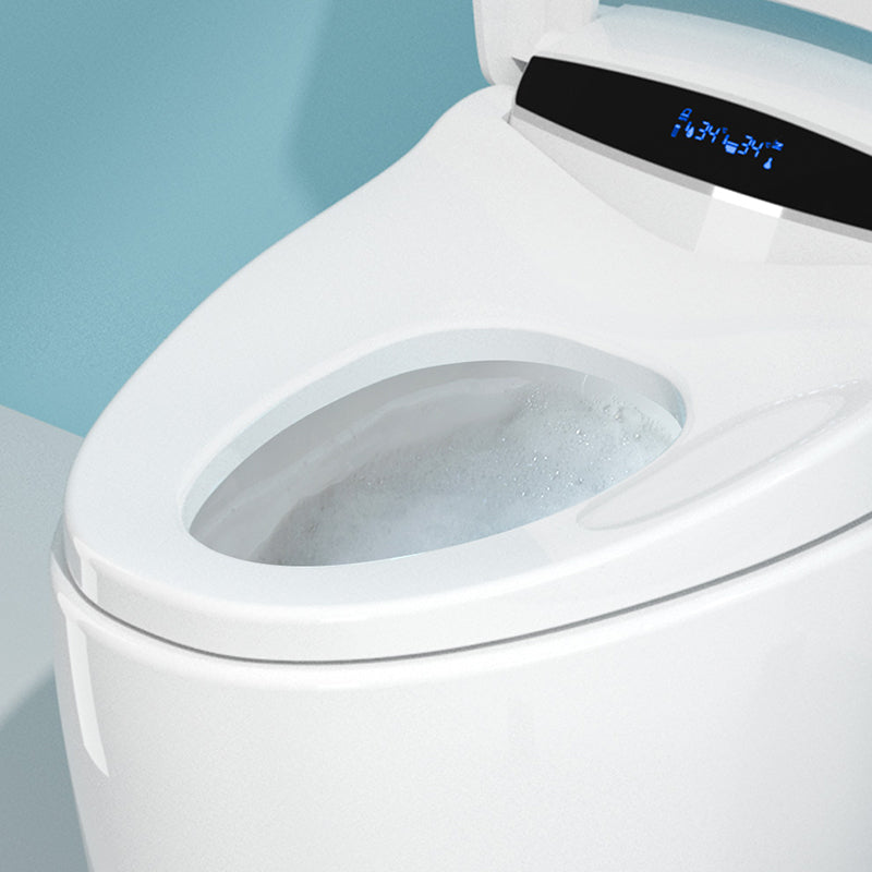 Heated Seat Floor Standing Bidet in White Smart Horizontal Toilet