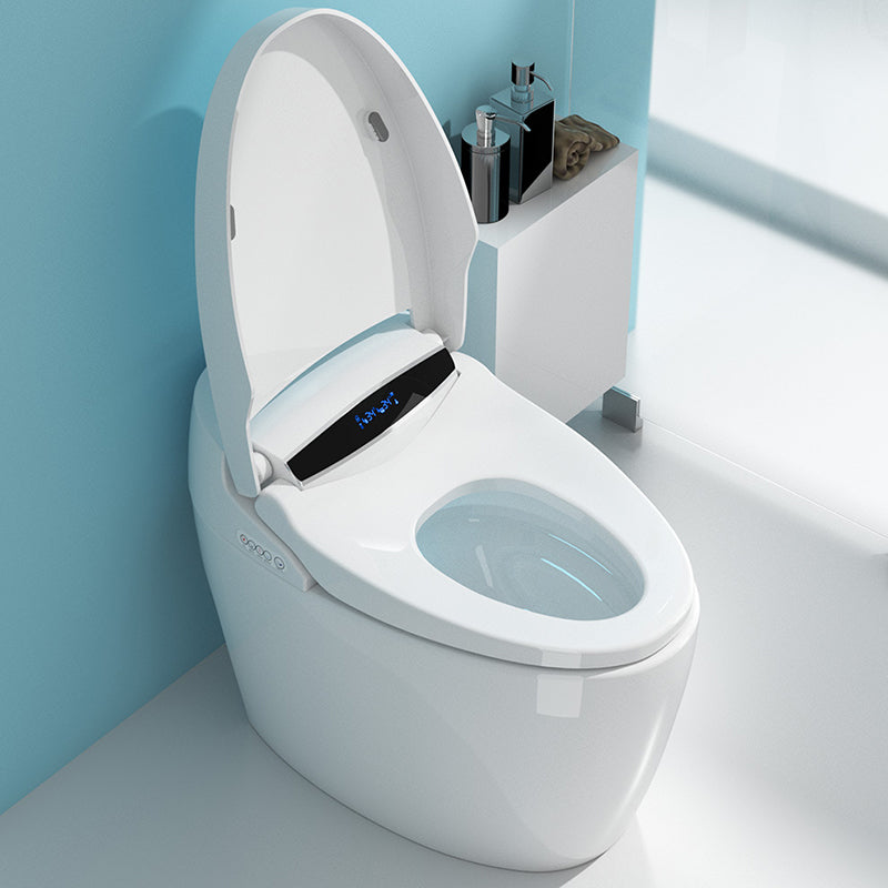 Heated Seat Floor Standing Bidet in White Smart Horizontal Toilet