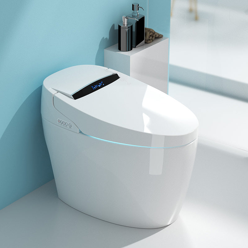 Heated Seat Floor Standing Bidet in White Smart Horizontal Toilet