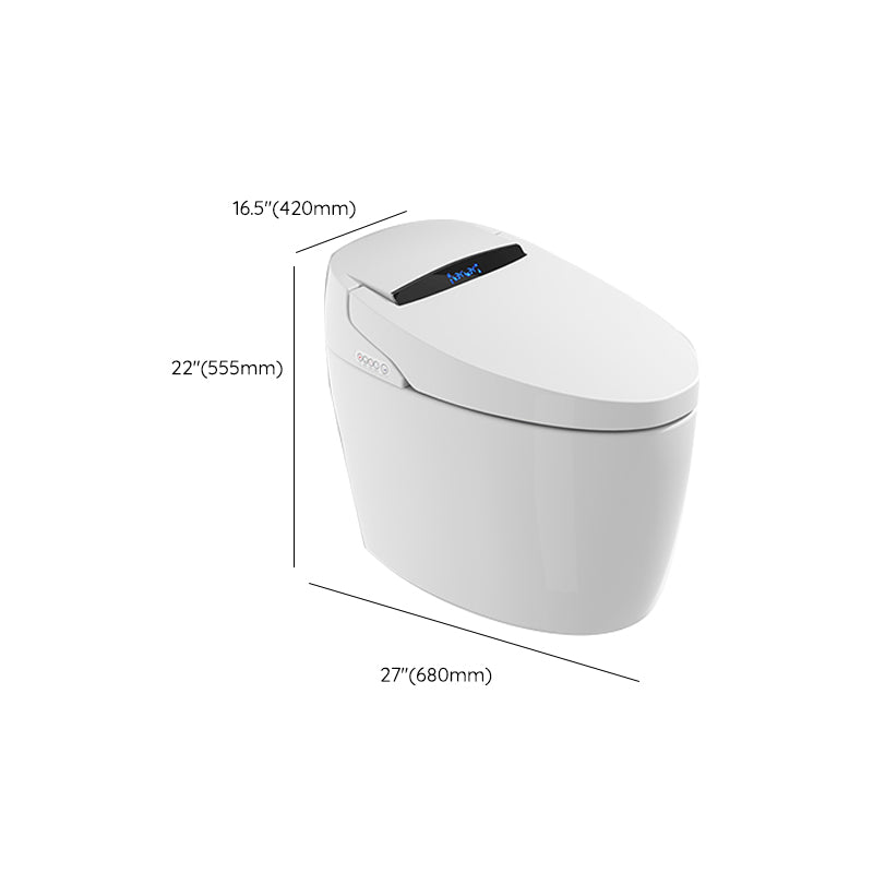 Heated Seat Floor Standing Bidet in White Smart Horizontal Toilet