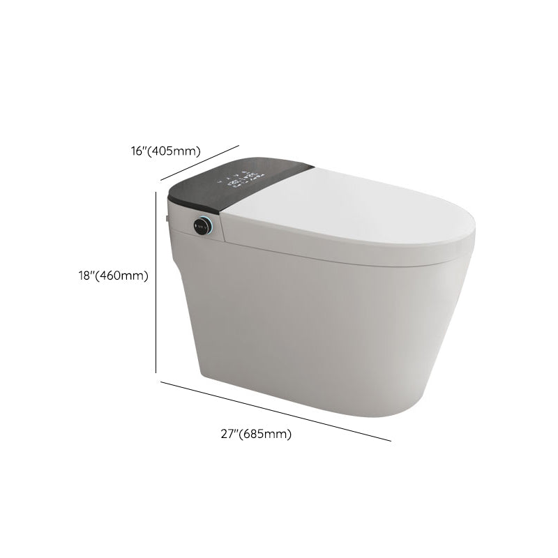 Heated Seat Floor Standing Bidet in White Smart Horizontal Toilet