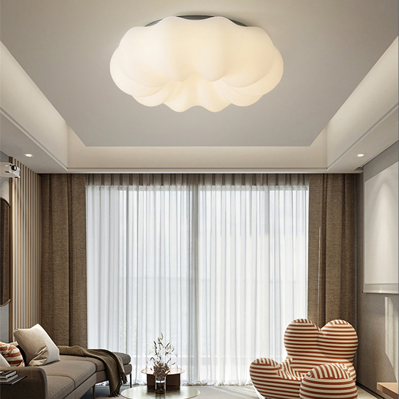 LED Flush Mount Lighting Contemporary White Shaded Ceiling Light for Foyer