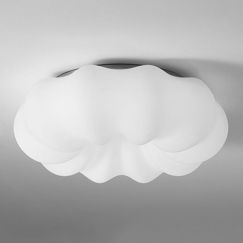 LED Flush Mount Lighting Contemporary White Shaded Ceiling Light for Foyer