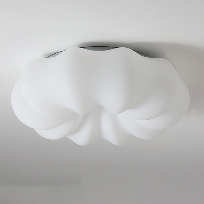 LED Flush Mount Lighting Contemporary White Shaded Ceiling Light for Foyer