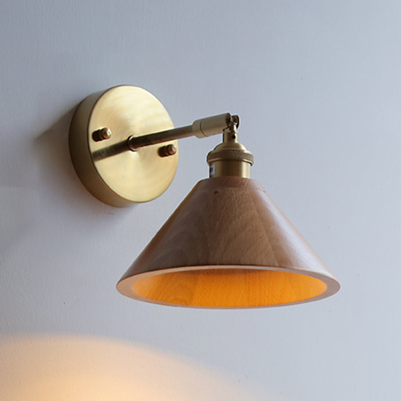 Modern Wall Light Fixture Wooden 1 Light Wall Light Sconce for Bedroom